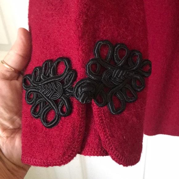 RED WOOL COAT - Picture 3 of 5